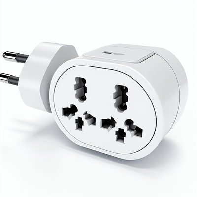 Adaptador de tomada de energia europeu de 3 vias 250V 10A com 3 tomadas AC