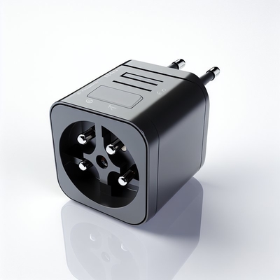Adaptador de tomada de energia europeu de 3 vias 250V 10A com 3 tomadas AC