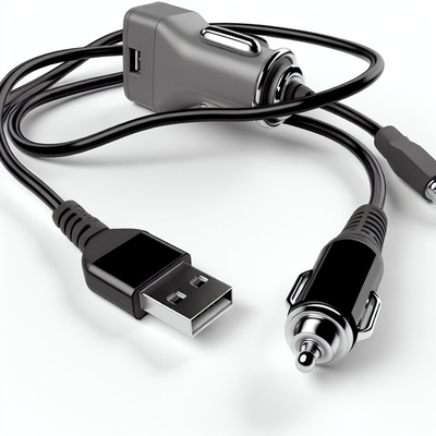 Cabo Adaptador USB para Carro de 5V a 12V com Tomada de Isqueiro