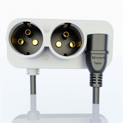 C20 para Cabo Divisor de Energia Duplo C13 6 pés 250V PVC Preto