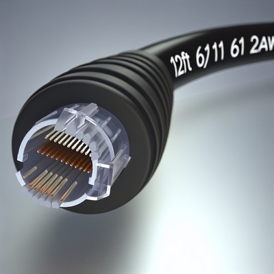 RJ11 6P4C Cabo telefónico espiral 12FT macho a macho 24AWG