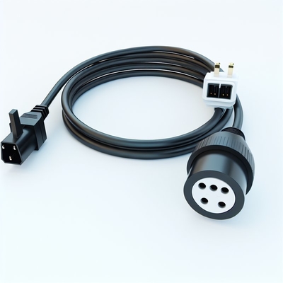Cabo de alimentação UK 3 pinos para 2x IEC C13 H05VV-F 0,75mm2