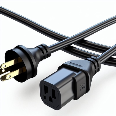 Cabo de alimentação NEMA 5-15P para 5-15R 1FT 2FT para fonte de alimentação de PC