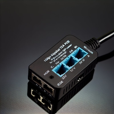 Adaptador Splitter PoE Gigabit 12V para Câmeras IP IEEE 802.3af/at