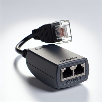 UK Plug 24V 1A POE Injector com 2 portas RJ45 para câmera IP