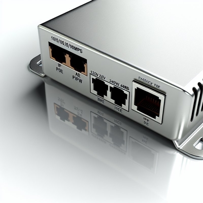 Injetor POE passivo de 12V 24V 48V para câmaras IP 10/100/1000Mbps