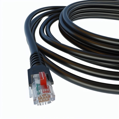Cabo de telefone RJ11 preto de 25 pés 4P4C 4P2C Cabo de extensão