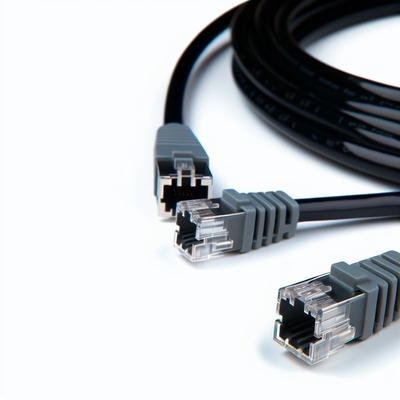 Cabo de telefone RJ11 preto de 25 pés 4P4C 4P2C Cabo de extensão