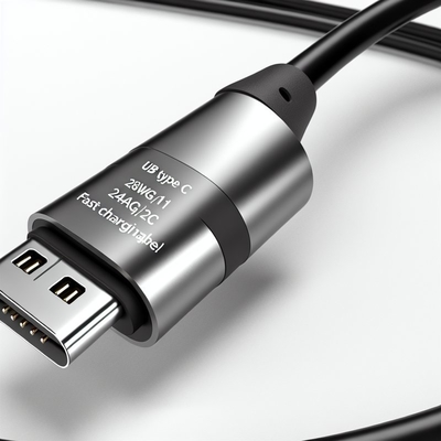 Cabo retrátil USB Tipo C de carregamento rápido 28AWG 1P 24AWG 2C