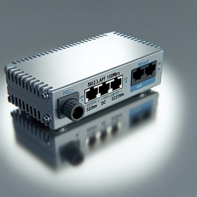 Divisor POE 802.3af 12V com Jack DC USB-C 100Mbps