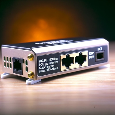 Divisor POE 802.3af 12V com Jack DC USB-C 100Mbps