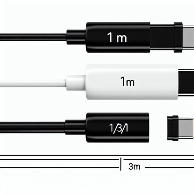 Cabo de Carregamento Rápido USB A para Tipo C 1m Preto Branco