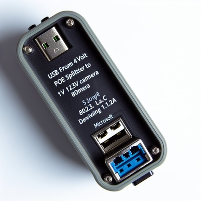 Divisor POE 48V para 12V IEEE802.3af com RJ45 e Cabo DC
