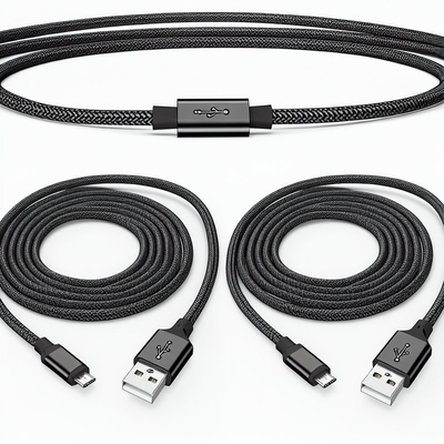 Cabo USB 2.0 Preto para Micro USB 1m 1,5m Transferência de Dados Carregamento