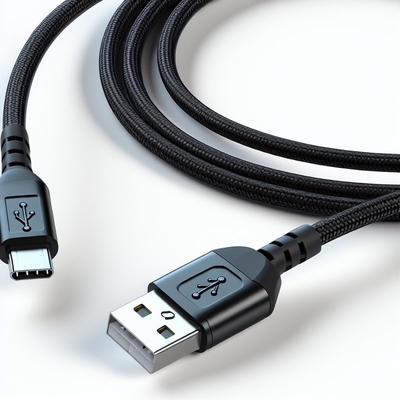 Cabo USB 2.0 Preto para Micro USB 1m 1,5m Transferência de Dados Carregamento