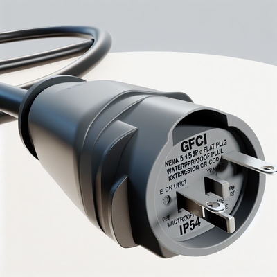 Cabo de extensão à prova d'água GFCI NEMA 5-15P para 5-15R IP53