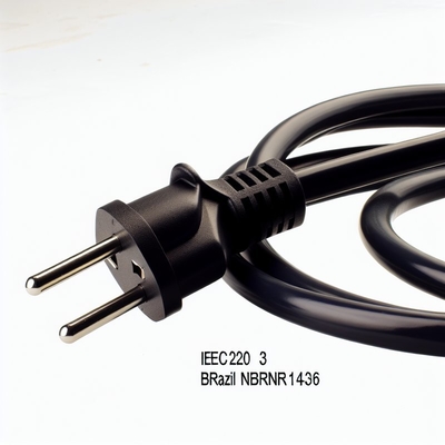 Cabo de alimentação 3 pinos 3x0,75mm² 1,8M preto, padrão brasileiro NBR14136 IEC320 C5