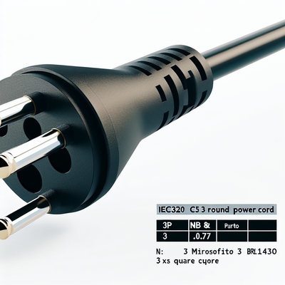 Cabo de alimentação 3 pinos 3x0,75mm² 1,8M preto, padrão brasileiro NBR14136 IEC320 C5