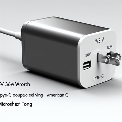 Adaptador de energia Tipo C 12V 3A 36W Carregador USB-C com entrada global