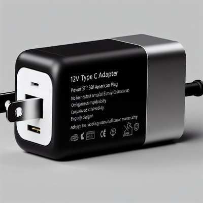 Adaptador de energia Tipo C 12V 3A 36W Carregador USB-C com entrada global