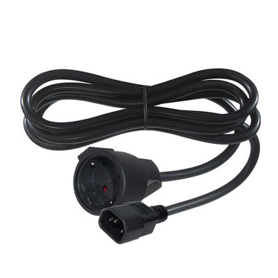 IEC C14 para Schuko Female Adaptador de Energia Cable 10A 250V H05VV-F 3G