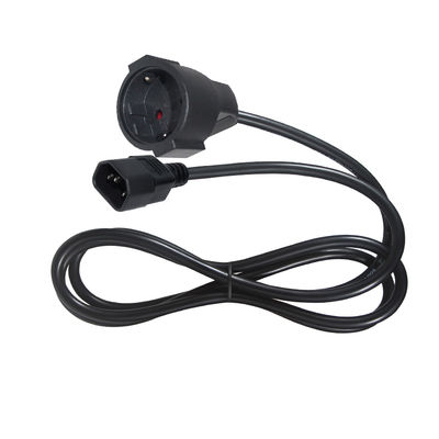IEC C14 para Schuko Female Adaptador de Energia Cable 10A 250V H05VV-F 3G
