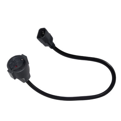 IEC C14 para Schuko Female Adaptador de Energia Cable 10A 250V H05VV-F 3G