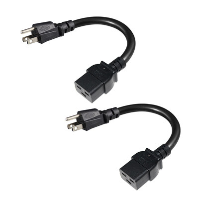 14AWG NEMA 5-15P to IEC C19 Power Cord for Servers and PDUs