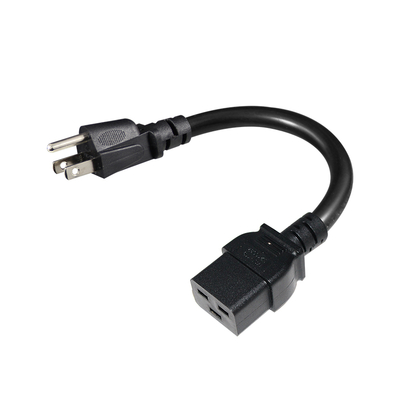 14AWG NEMA 5-15P to IEC C19 Power Cord for Servers and PDUs