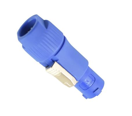 Conector de cabo Powercon bloqueável 20A 250V Azul Entrada Cinza Saída