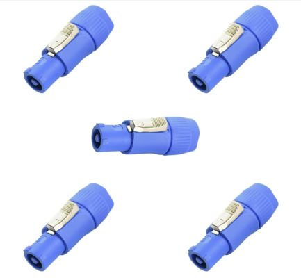 Conector de cabo Powercon bloqueável 20A 250V Azul Entrada Cinza Saída