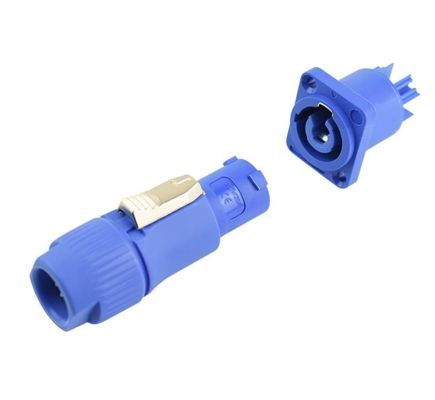 Conector de cabo Powercon bloqueável 20A 250V Azul Entrada Cinza Saída