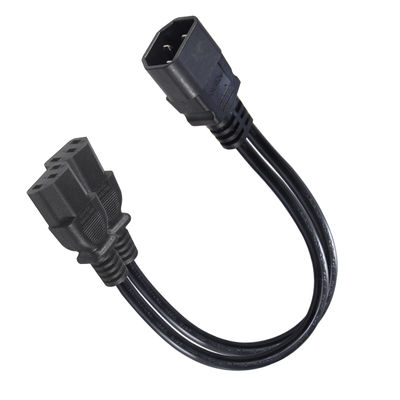 Cable de divisão de energia C14 para C13 duplo 16AWG 10A 250V ângulo reto