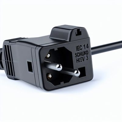 IEC C14 para Schuko Female Adaptador de Energia Cable 10A 250V H05VV-F 3G