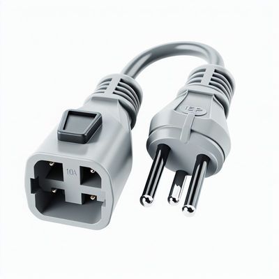 Cabo Adaptador de Alimentação IEC C14 para Schuko Fêmea 10A 250V H05VV-F