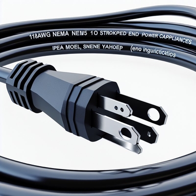 18AWG NEMA 5-15P to Stripped End Power Cord for Appliances