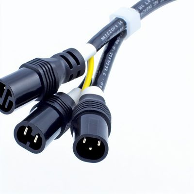 Cable de divisão de energia C14 para C13 duplo 16AWG 10A 250V ângulo reto