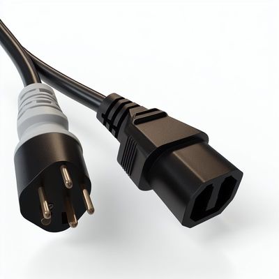 Cable de divisão de energia C14 para C13 duplo 16AWG 10A 250V ângulo reto