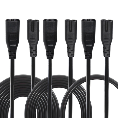 Cabo de alimentação IEC 320 C7 para C8 10A 250V 18AWG para eletrônicos