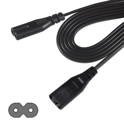 Cabo de alimentação IEC 320 C7 para C8 10A 250V 18AWG para eletrônicos