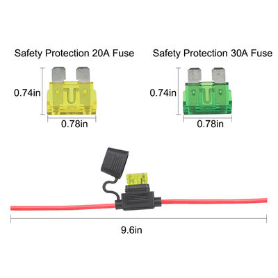 Cabo de extensão solar 10AWG com porta-fusível 10A-30A