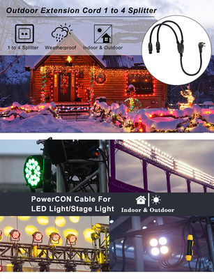 14AWG NEMA 5-15P para Dual PowerCON Y-Splitter Cable