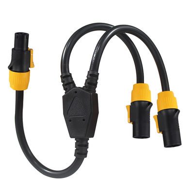 Cable PowerCON Y-Splitter Homem para 2 Mulher 12AWG 20A 125V