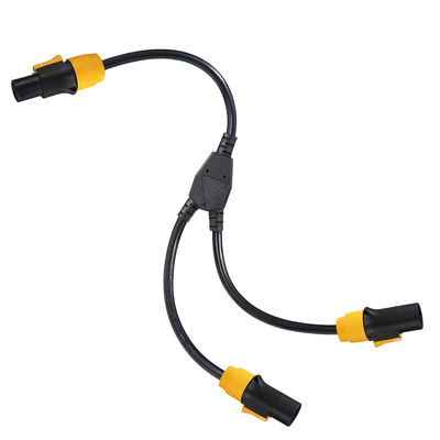 Cable PowerCON Y-Splitter Homem para 2 Mulher 12AWG 20A 125V