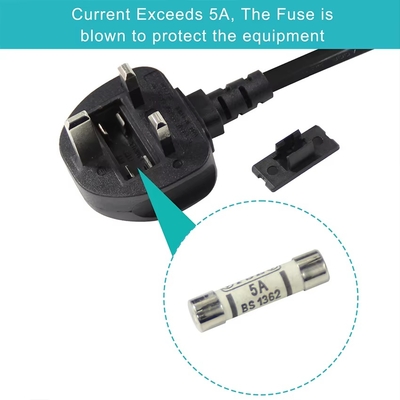 UK Plug to IEC C13 Power Cord 1.8M 250V 10A para monitor de computador