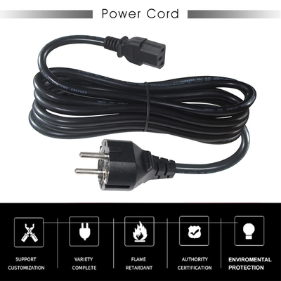 VDE 250V H05VV-F 3G1.0mm2 Schuko para C13 cabo de alimentação