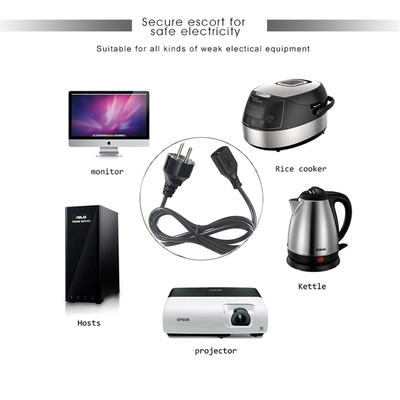 VDE H05VV-F 3G1.0mm2 Schuko para C14 cabo de alimentação para servidores