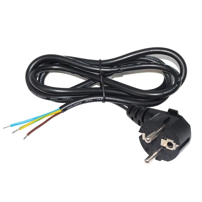 EU Schuko CEE 7/7 para cabo de alimentação em lata H05VV-F 3G1.0mm2