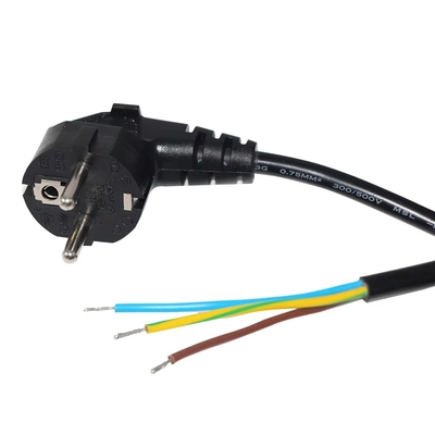 EU Schuko CEE 7/7 para cabo de alimentação em lata H05VV-F 3G1.0mm2