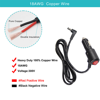 Extensor de Tomada de Energia para Carro 12V, Adaptador Divisor Multi-Tomada, Cabo de Extensão DC para Acendedor de Cigarro, GPS, Câmera de Painel